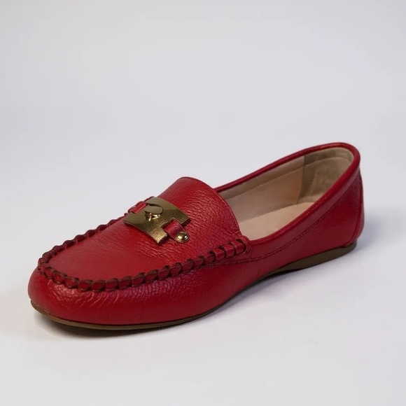 Kate Spade Carmen Red Leather Loafers - Picture 2 of 12